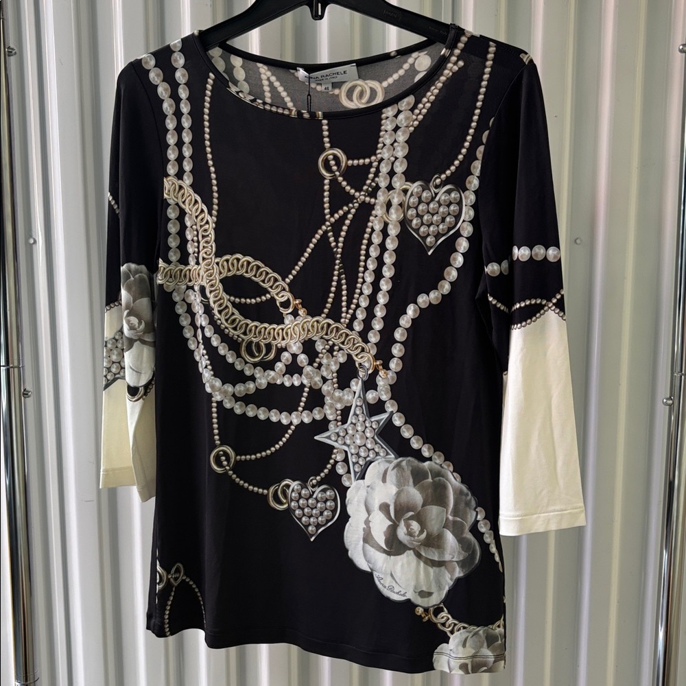Elegant Black and White Women's Blouse